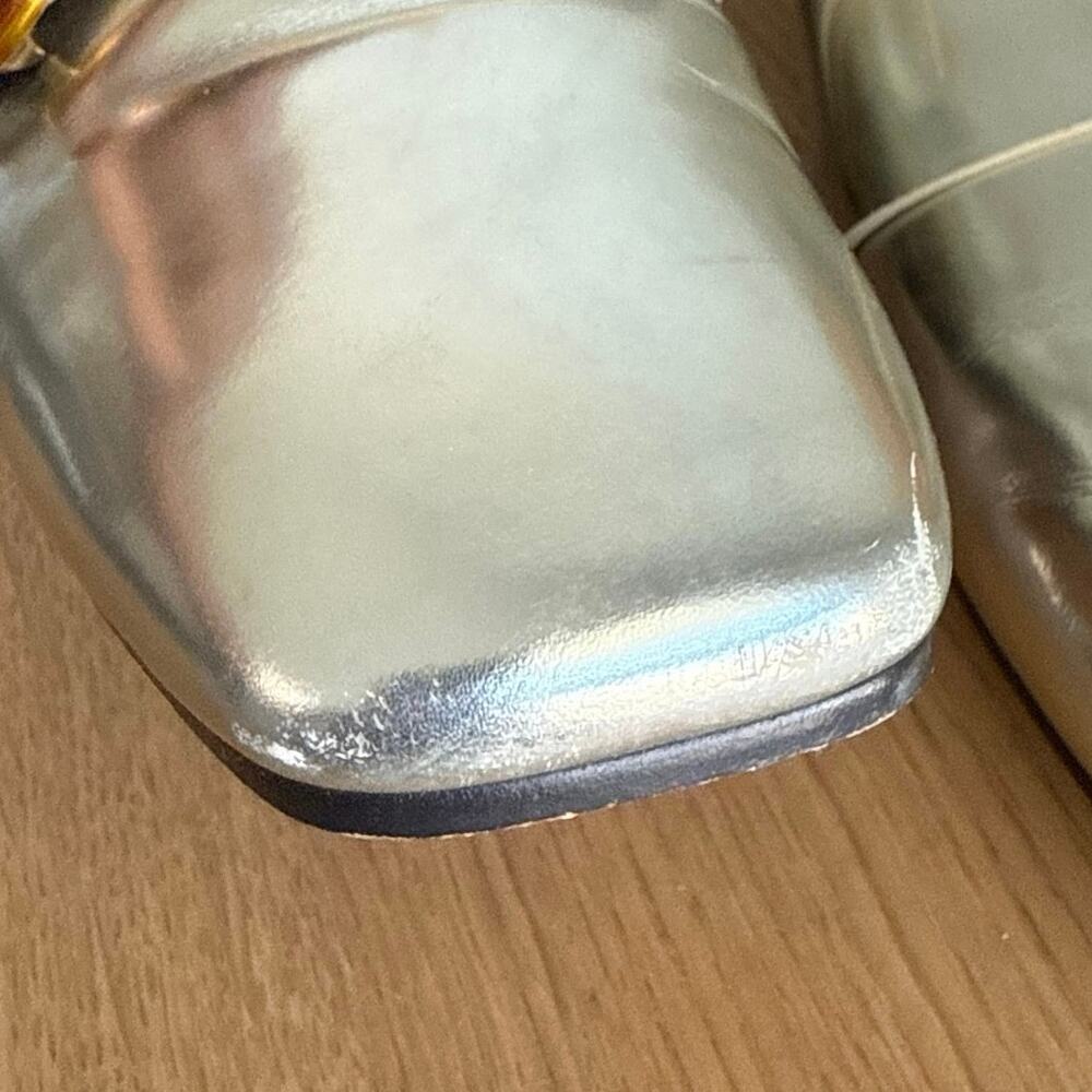 Tory Burch Sidney ‘Gold Tone’ Women Mule Slip On Shoes  - SZ 7.5 - Picture 8 of 14
